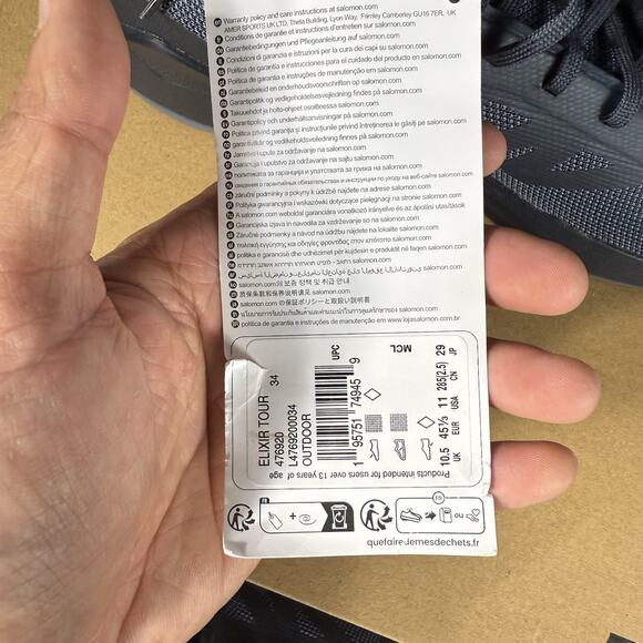 Salomon Elixir Tour Outdoor 476920 Shoes Navy Blue Size 11 - Picture 3 of 9